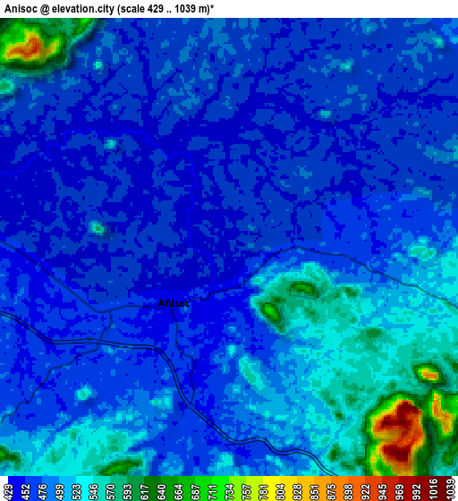 Zoom OUT 2x Añisoc, Equatorial Guinea elevation map
