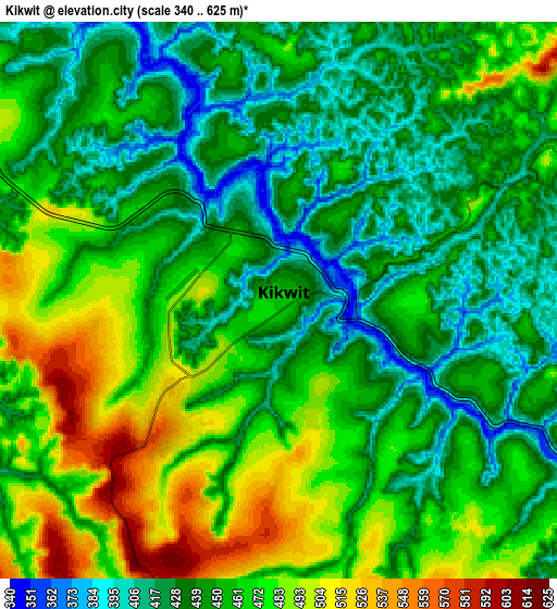 Zoom OUT 2x Kikwit, Democratic Republic of the Congo elevation map