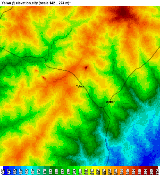 Zoom OUT 2x Yelwa, Nigeria elevation map