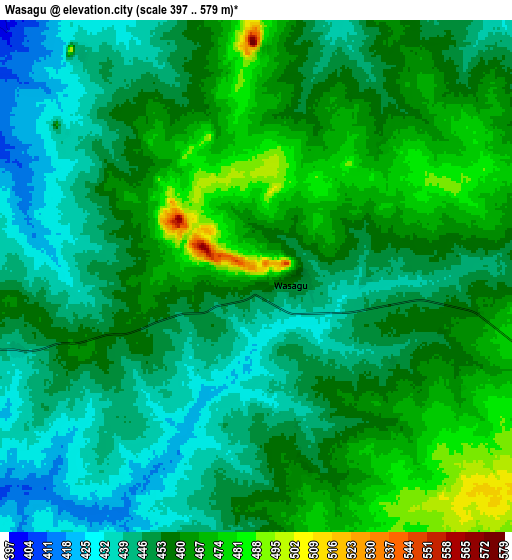 Zoom OUT 2x Wasagu, Nigeria elevation map