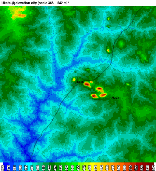 Zoom OUT 2x Ukata, Nigeria elevation map