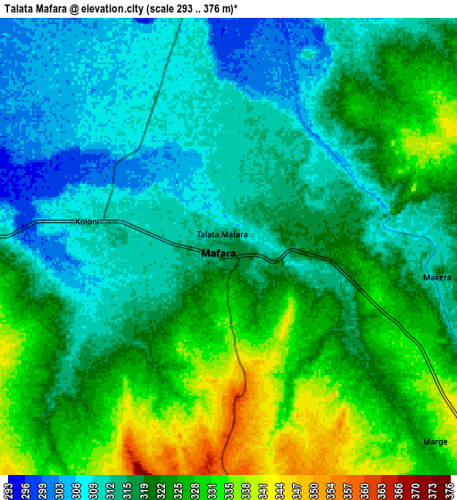 Zoom OUT 2x Talata Mafara, Nigeria elevation map