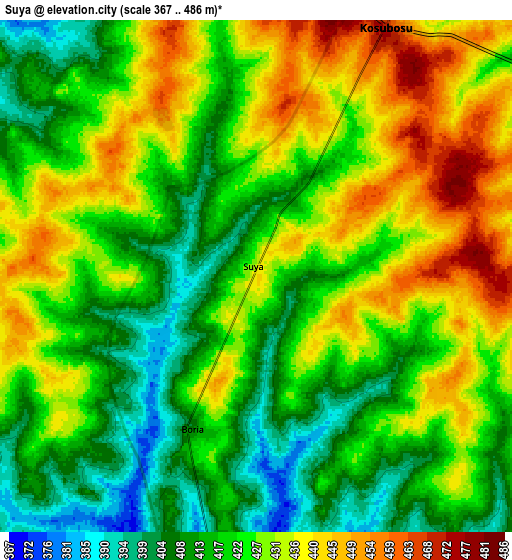 Zoom OUT 2x Suya, Nigeria elevation map