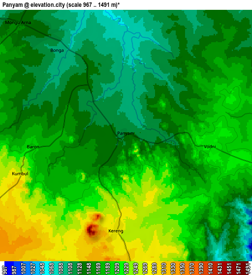 Zoom OUT 2x Panyam, Nigeria elevation map