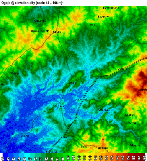 Zoom OUT 2x Ogoja, Nigeria elevation map