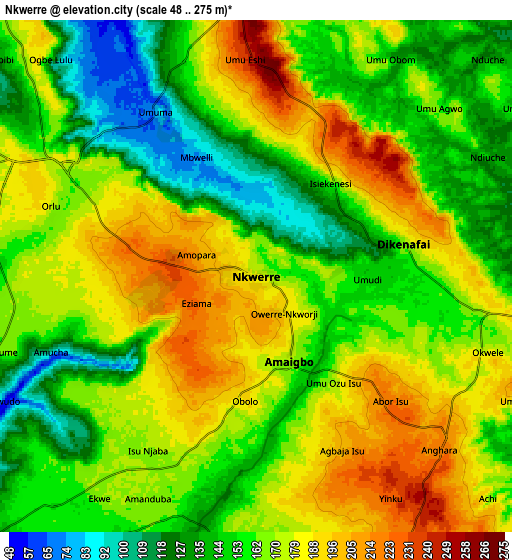 Zoom OUT 2x Nkwerre, Nigeria elevation map