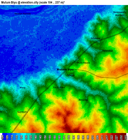 Zoom OUT 2x Mutum Biyu, Nigeria elevation map