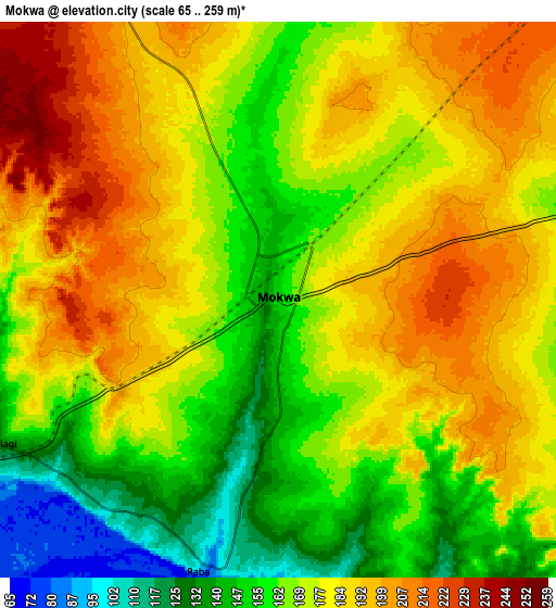 Zoom OUT 2x Mokwa, Nigeria elevation map