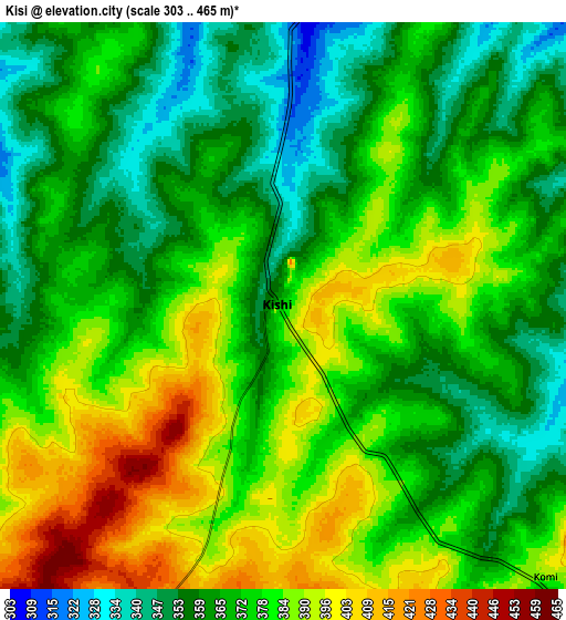 Zoom OUT 2x Kisi, Nigeria elevation map