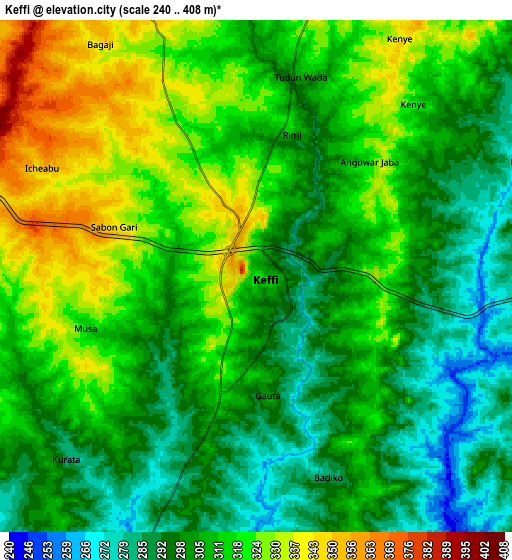 Zoom OUT 2x Keffi, Nigeria elevation map