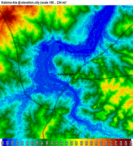 Zoom OUT 2x Katsina-Ala, Nigeria elevation map