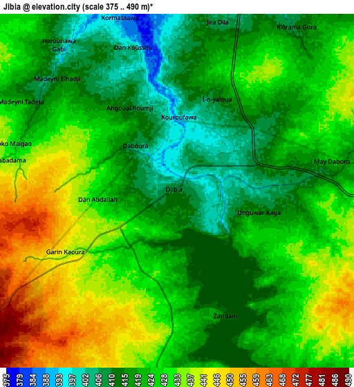 Zoom OUT 2x Jibia, Nigeria elevation map