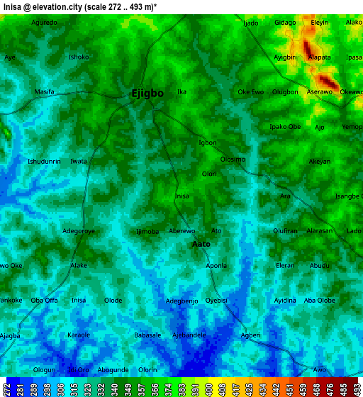 Zoom OUT 2x Inisa, Nigeria elevation map