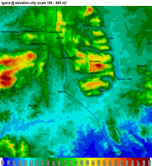 Zoom OUT 2x Igarra, Nigeria elevation map