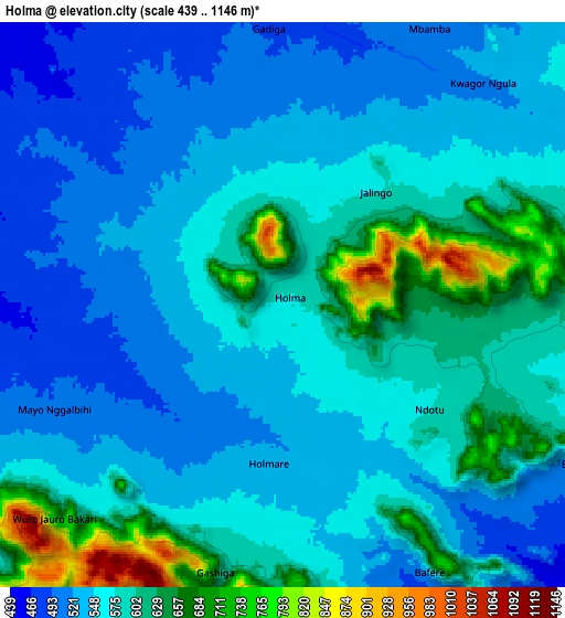 Zoom OUT 2x Holma, Nigeria elevation map