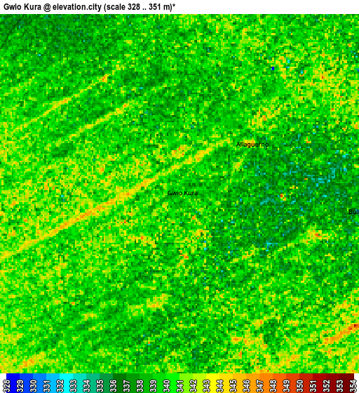 Zoom OUT 2x Gwio Kura, Nigeria elevation map