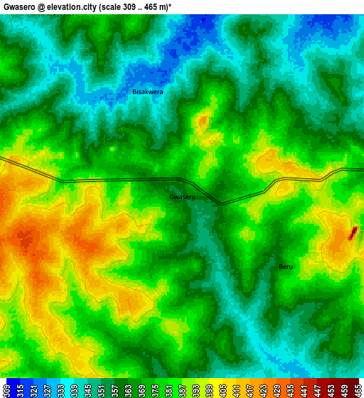 Zoom OUT 2x Gwasero, Nigeria elevation map