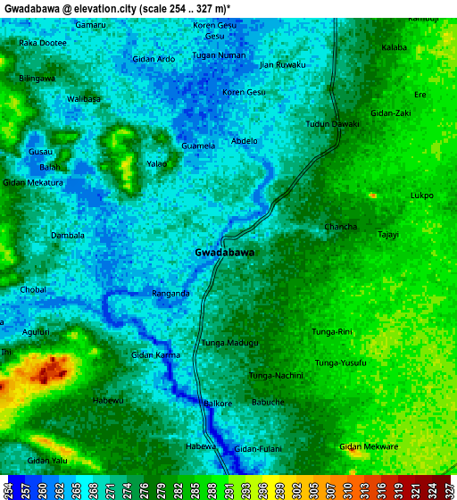 Zoom OUT 2x Gwadabawa, Nigeria elevation map