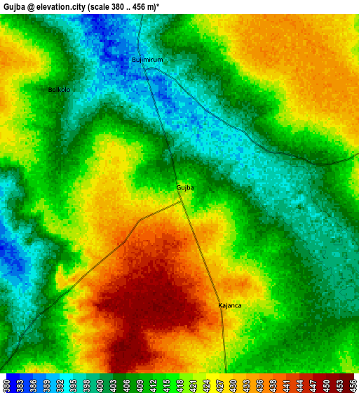 Zoom OUT 2x Gujba, Nigeria elevation map