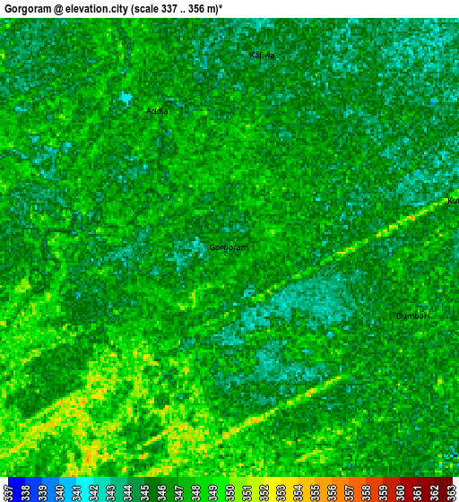 Zoom OUT 2x Gorgoram, Nigeria elevation map