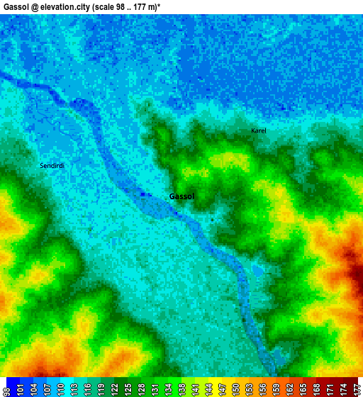 Zoom OUT 2x Gassol, Nigeria elevation map