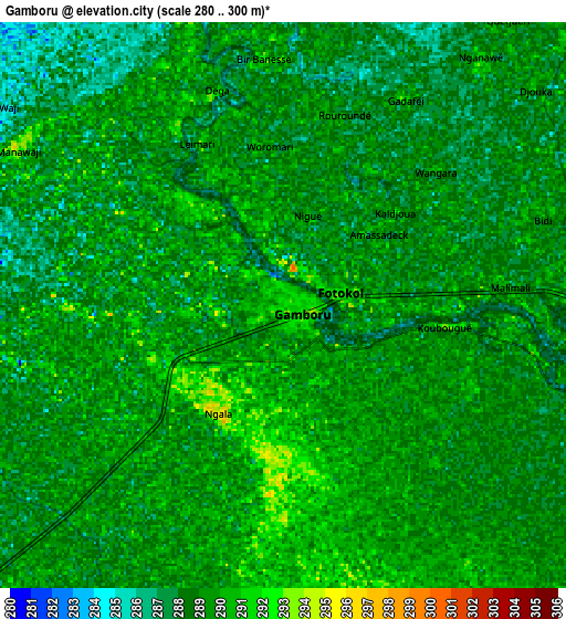 Zoom OUT 2x Gamboru, Nigeria elevation map