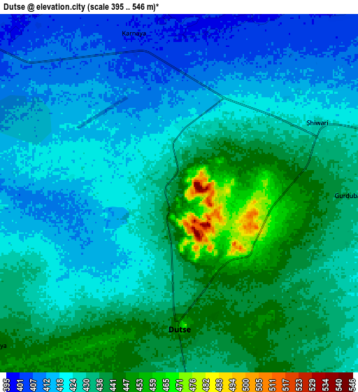 Zoom OUT 2x Dutse, Nigeria elevation map