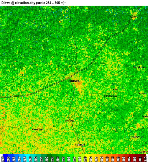 Zoom OUT 2x Dikwa, Nigeria elevation map