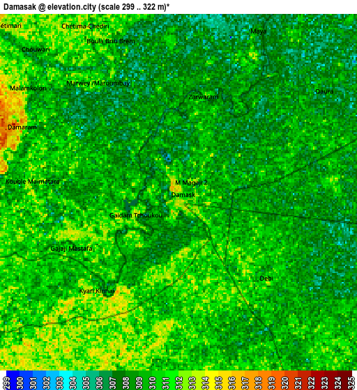 Zoom OUT 2x Damasak, Nigeria elevation map