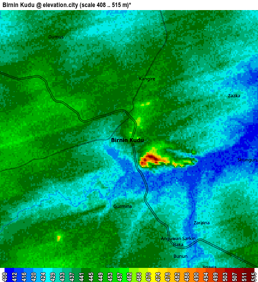 Zoom OUT 2x Birnin Kudu, Nigeria elevation map