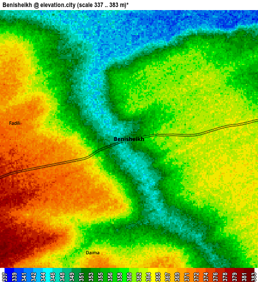 Zoom OUT 2x Benisheikh, Nigeria elevation map