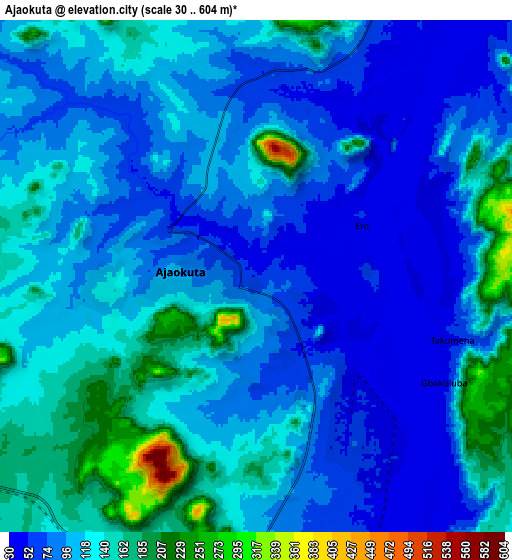 Zoom OUT 2x Ajaokuta, Nigeria elevation map