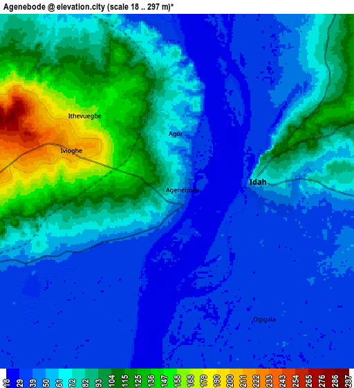 Zoom OUT 2x Agenebode, Nigeria elevation map