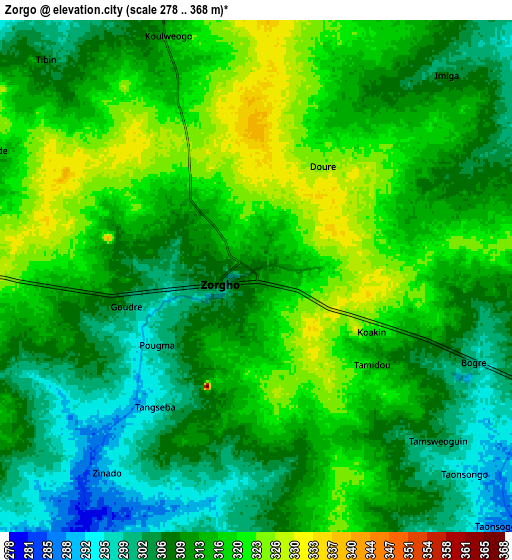 Zoom OUT 2x Zorgo, Burkina Faso elevation map