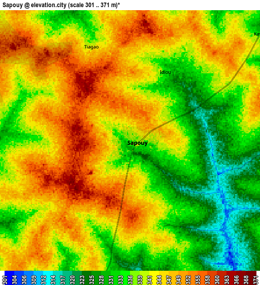 Zoom OUT 2x Sapouy, Burkina Faso elevation map