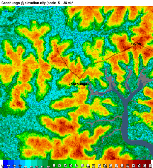 Zoom OUT 2x Canchungo, Guinea-Bissau elevation map