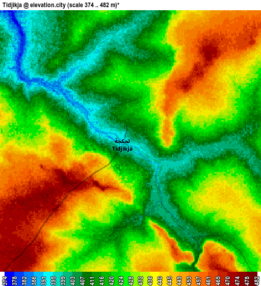 Zoom OUT 2x Tidjikja, Mauritania elevation map