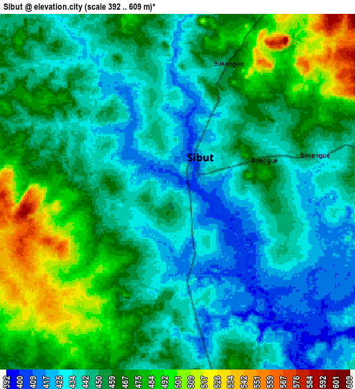 Zoom OUT 2x Sibut, Central African Republic elevation map