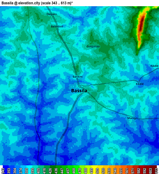 Zoom OUT 2x Bassila, Benin elevation map