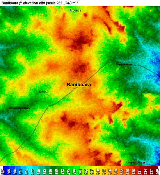 Zoom OUT 2x Banikoara, Benin elevation map