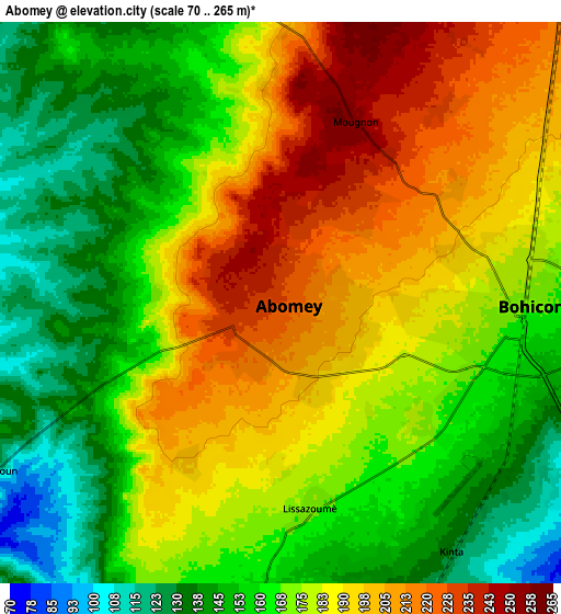 Zoom OUT 2x Abomey, Benin elevation map