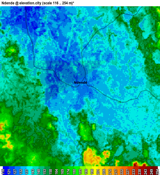 Zoom OUT 2x Ndendé, Gabon elevation map