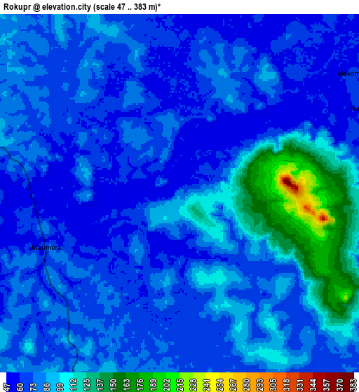 Zoom OUT 2x Rokupr, Sierra Leone elevation map