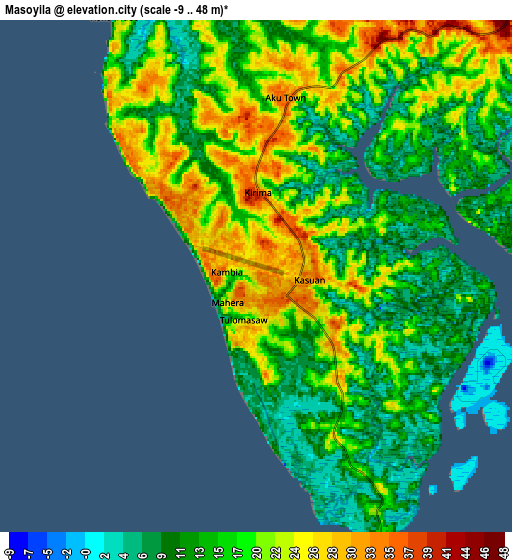 Zoom OUT 2x Masoyila, Sierra Leone elevation map