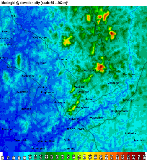 Zoom OUT 2x Masingbi, Sierra Leone elevation map