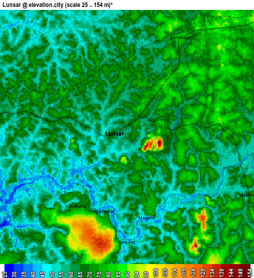 Zoom OUT 2x Lunsar, Sierra Leone elevation map