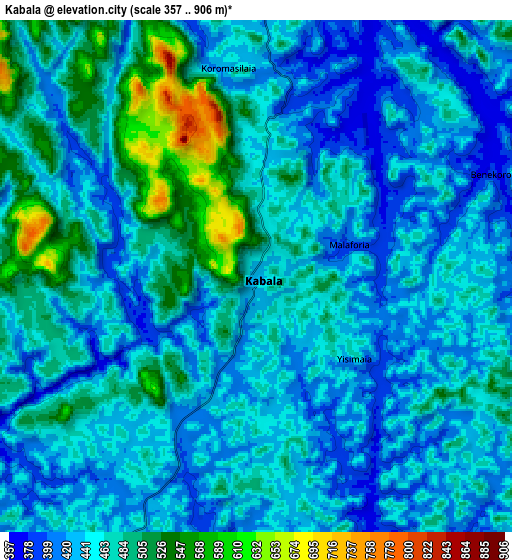 Zoom OUT 2x Kabala, Sierra Leone elevation map