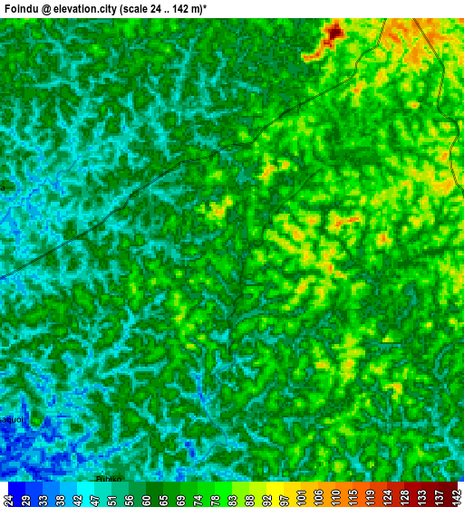 Zoom OUT 2x Foindu, Sierra Leone elevation map