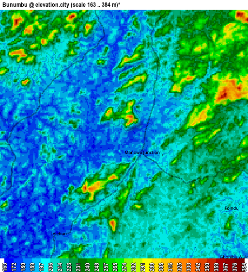 Zoom OUT 2x Bunumbu, Sierra Leone elevation map