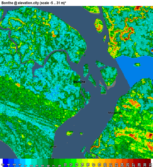 Zoom OUT 2x Bonthe, Sierra Leone elevation map